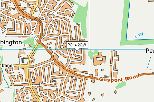 PO14 2QW map - OS VectorMap District (Ordnance Survey) PO14 2QW map - OS VectorMap District (Ordnance Survey)