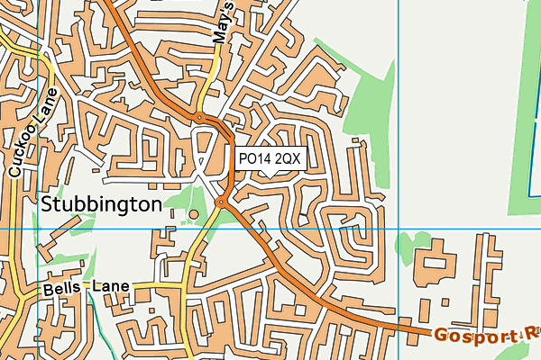 PO14 2QX map - OS VectorMap District (Ordnance Survey) PO14 2QX map - OS VectorMap District (Ordnance Survey)