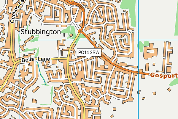 PO14 2RW map - OS VectorMap District (Ordnance Survey) PO14 2RW map - OS VectorMap District (Ordnance Survey)