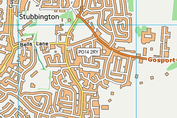 PO14 2RY map - OS VectorMap District (Ordnance Survey) PO14 2RY map - OS VectorMap District (Ordnance Survey)