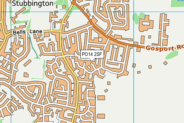 PO14 2SF map - OS VectorMap District (Ordnance Survey) PO14 2SF map - OS VectorMap District (Ordnance Survey)