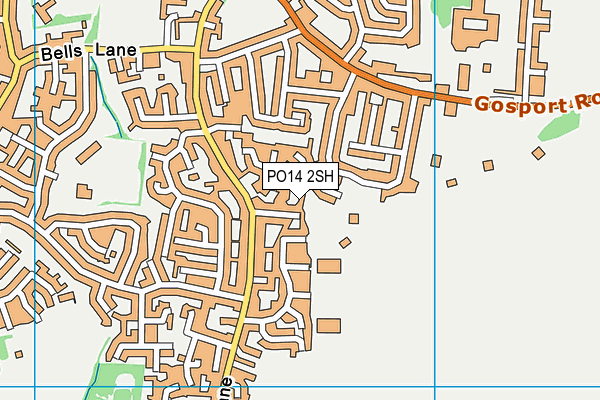 PO14 2SH map - OS VectorMap District (Ordnance Survey) PO14 2SH map - OS VectorMap District (Ordnance Survey)