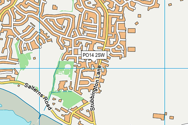 PO14 2SW map - OS VectorMap District (Ordnance Survey) PO14 2SW map - OS VectorMap District (Ordnance Survey)
