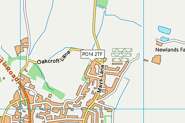 PO14 2TF map - OS VectorMap District (Ordnance Survey) PO14 2TF map - OS VectorMap District (Ordnance Survey)