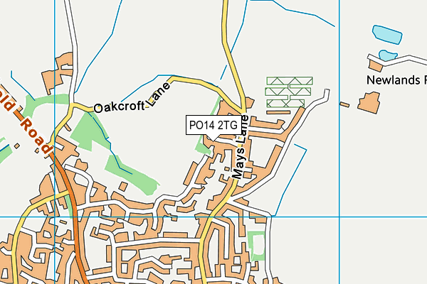PO14 2TG map - OS VectorMap District (Ordnance Survey) PO14 2TG map - OS VectorMap District (Ordnance Survey)