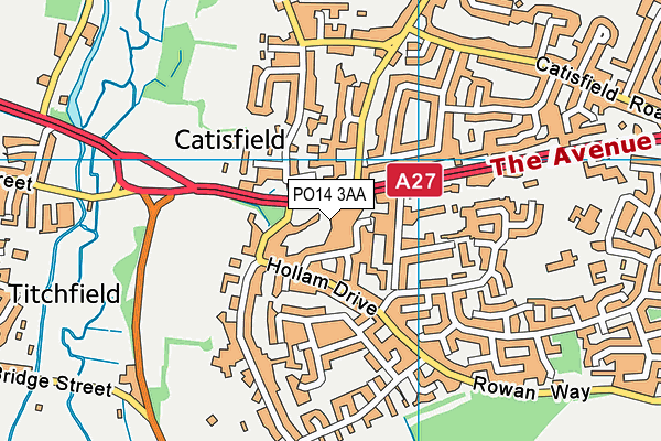 PO14 3AA map - OS VectorMap District (Ordnance Survey) PO14 3AA map - OS VectorMap District (Ordnance Survey)