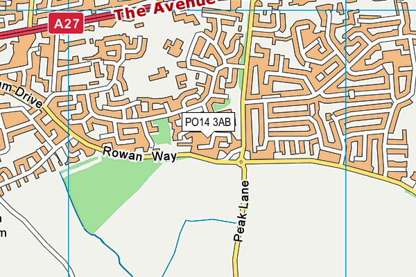 PO14 3AB map - OS VectorMap District (Ordnance Survey) PO14 3AB map - OS VectorMap District (Ordnance Survey)