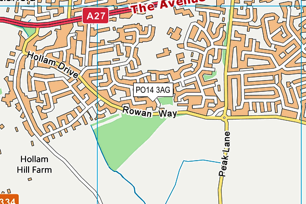 PO14 3AG map - OS VectorMap District (Ordnance Survey) PO14 3AG map - OS VectorMap District (Ordnance Survey)