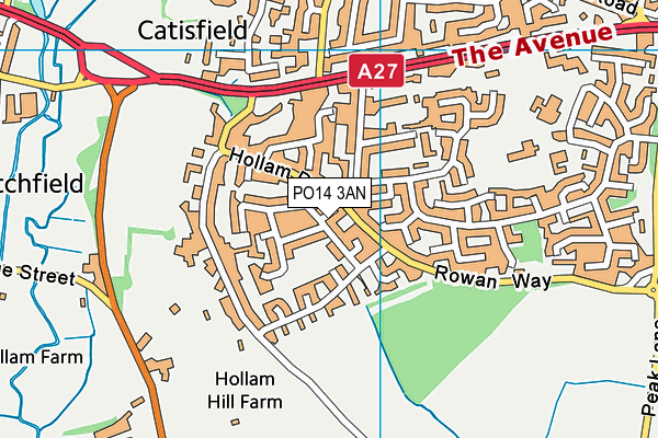 PO14 3AN map - OS VectorMap District (Ordnance Survey) PO14 3AN map - OS VectorMap District (Ordnance Survey)