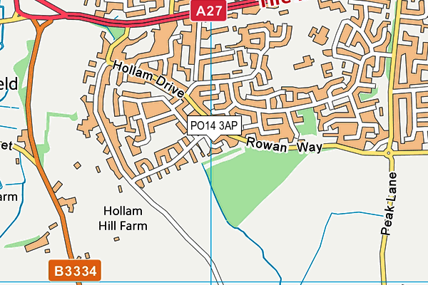 PO14 3AP map - OS VectorMap District (Ordnance Survey) PO14 3AP map - OS VectorMap District (Ordnance Survey)