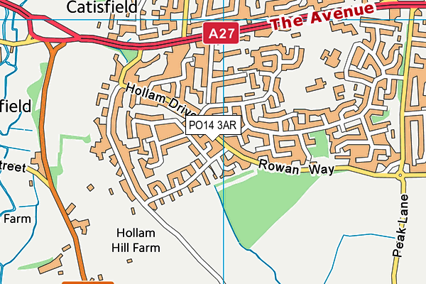PO14 3AR map - OS VectorMap District (Ordnance Survey) PO14 3AR map - OS VectorMap District (Ordnance Survey)