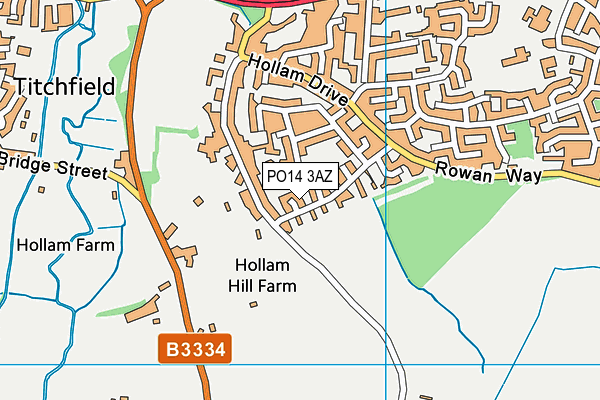 PO14 3AZ map - OS VectorMap District (Ordnance Survey) PO14 3AZ map - OS VectorMap District (Ordnance Survey)