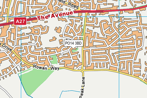 PO14 3BD map - OS VectorMap District (Ordnance Survey) PO14 3BD map - OS VectorMap District (Ordnance Survey)
