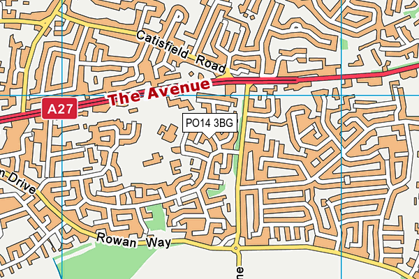 PO14 3BG map - OS VectorMap District (Ordnance Survey) PO14 3BG map - OS VectorMap District (Ordnance Survey)