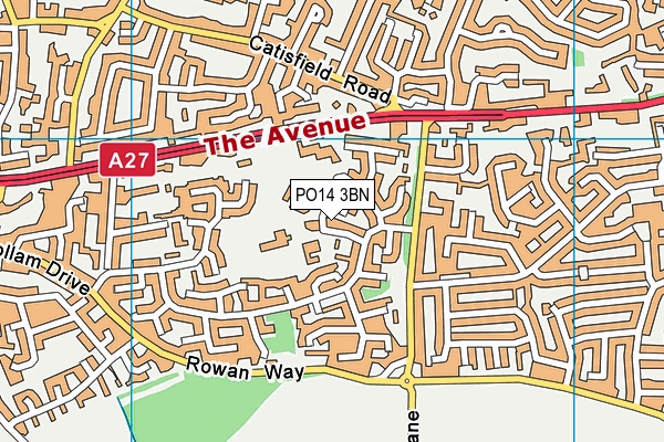 PO14 3BN map - OS VectorMap District (Ordnance Survey) PO14 3BN map - OS VectorMap District (Ordnance Survey)