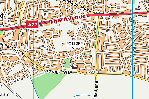 PO14 3BP map - OS VectorMap District (Ordnance Survey) PO14 3BP map - OS VectorMap District (Ordnance Survey)
