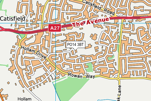 PO14 3BT map - OS VectorMap District (Ordnance Survey) PO14 3BT map - OS VectorMap District (Ordnance Survey)