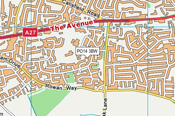 PO14 3BW map - OS VectorMap District (Ordnance Survey) PO14 3BW map - OS VectorMap District (Ordnance Survey)