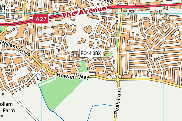PO14 3BX map - OS VectorMap District (Ordnance Survey) PO14 3BX map - OS VectorMap District (Ordnance Survey)