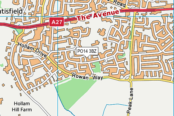 PO14 3BZ map - OS VectorMap District (Ordnance Survey) PO14 3BZ map - OS VectorMap District (Ordnance Survey)