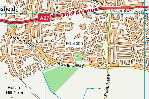 PO14 3DD map - OS VectorMap District (Ordnance Survey) PO14 3DD map - OS VectorMap District (Ordnance Survey)