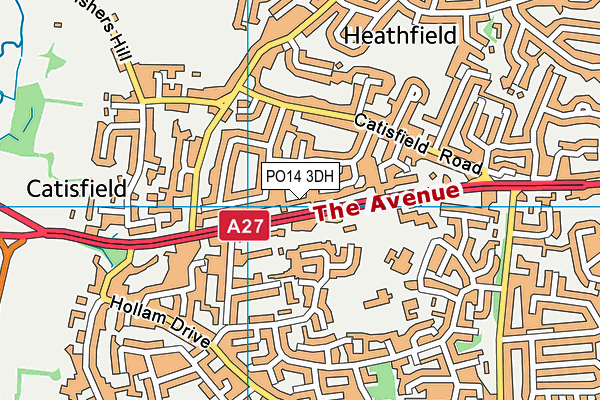 PO14 3DH map - OS VectorMap District (Ordnance Survey) PO14 3DH map - OS VectorMap District (Ordnance Survey)