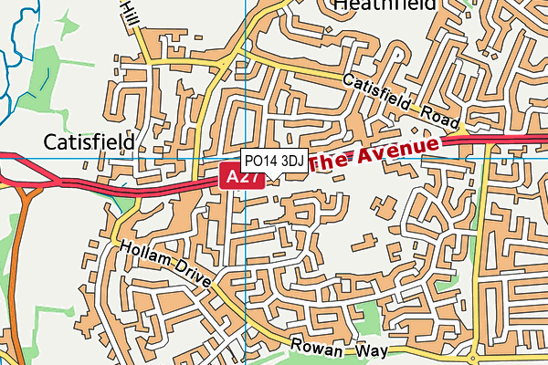 PO14 3DJ map - OS VectorMap District (Ordnance Survey)