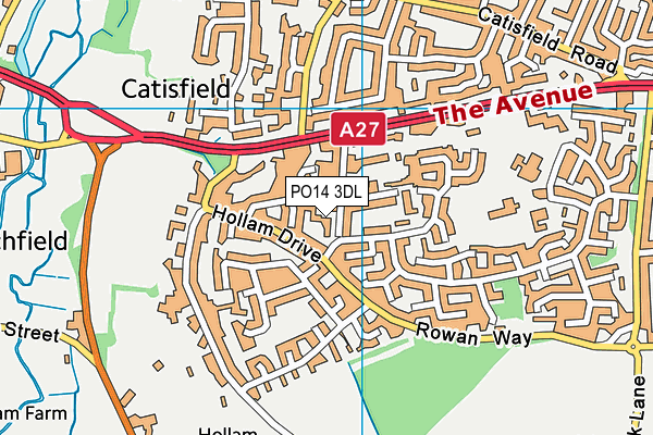 PO14 3DL map - OS VectorMap District (Ordnance Survey) PO14 3DL map - OS VectorMap District (Ordnance Survey)