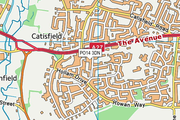 PO14 3DN map - OS VectorMap District (Ordnance Survey) PO14 3DN map - OS VectorMap District (Ordnance Survey)