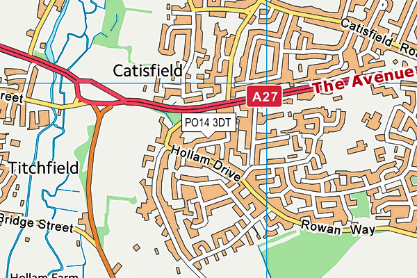 PO14 3DT map - OS VectorMap District (Ordnance Survey) PO14 3DT map - OS VectorMap District (Ordnance Survey)