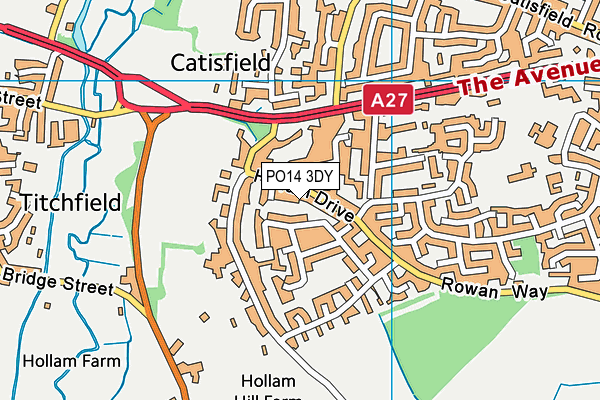 PO14 3DY map - OS VectorMap District (Ordnance Survey) PO14 3DY map - OS VectorMap District (Ordnance Survey)
