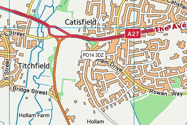 PO14 3DZ map - OS VectorMap District (Ordnance Survey) PO14 3DZ map - OS VectorMap District (Ordnance Survey)