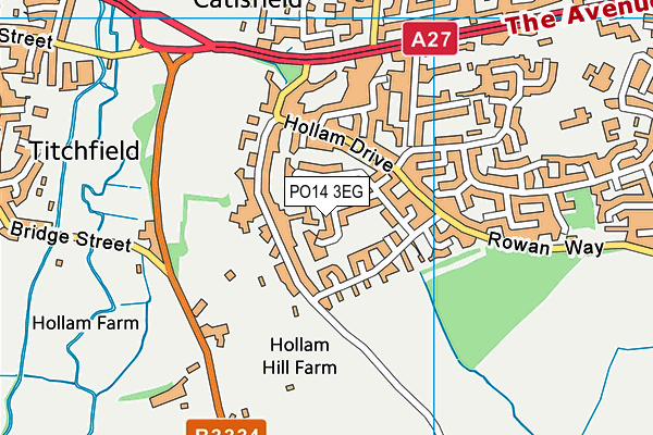 PO14 3EG map - OS VectorMap District (Ordnance Survey) PO14 3EG map - OS VectorMap District (Ordnance Survey)
