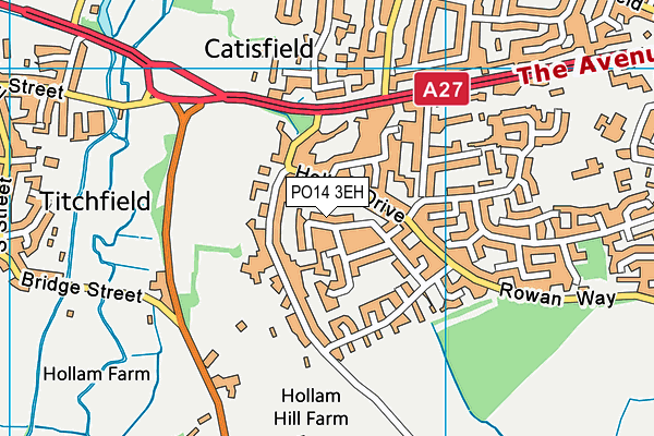 PO14 3EH map - OS VectorMap District (Ordnance Survey) PO14 3EH map - OS VectorMap District (Ordnance Survey)