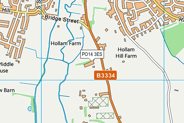 PO14 3ES map - OS VectorMap District (Ordnance Survey) PO14 3ES map - OS VectorMap District (Ordnance Survey)