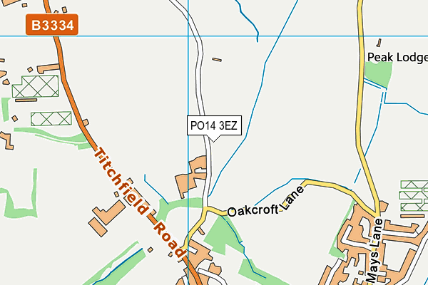 PO14 3EZ map - OS VectorMap District (Ordnance Survey) PO14 3EZ map - OS VectorMap District (Ordnance Survey)
