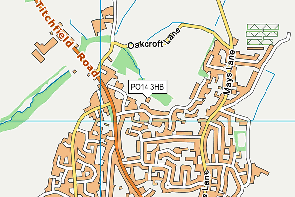 PO14 3HB map - OS VectorMap District (Ordnance Survey) PO14 3HB map - OS VectorMap District (Ordnance Survey)