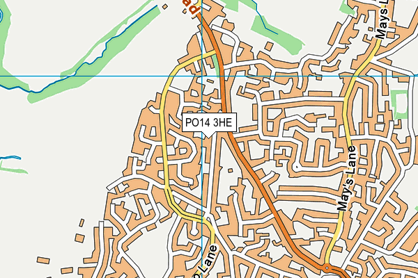 PO14 3HE map - OS VectorMap District (Ordnance Survey) PO14 3HE map - OS VectorMap District (Ordnance Survey)