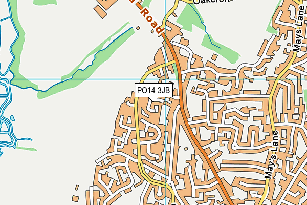 PO14 3JB map - OS VectorMap District (Ordnance Survey) PO14 3JB map - OS VectorMap District (Ordnance Survey)