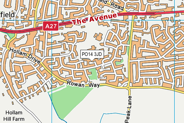 PO14 3JD map - OS VectorMap District (Ordnance Survey) PO14 3JD map - OS VectorMap District (Ordnance Survey)