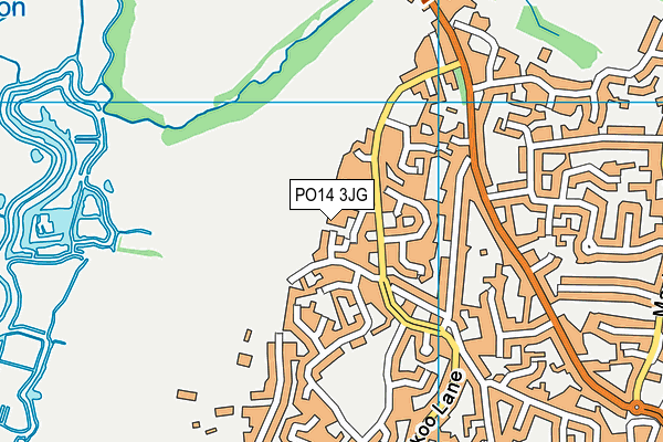 PO14 3JG map - OS VectorMap District (Ordnance Survey) PO14 3JG map - OS VectorMap District (Ordnance Survey)