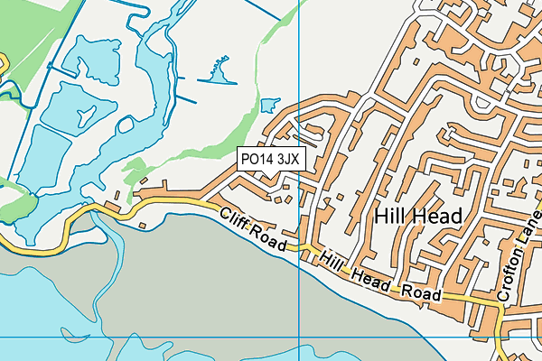 PO14 3JX map - OS VectorMap District (Ordnance Survey)