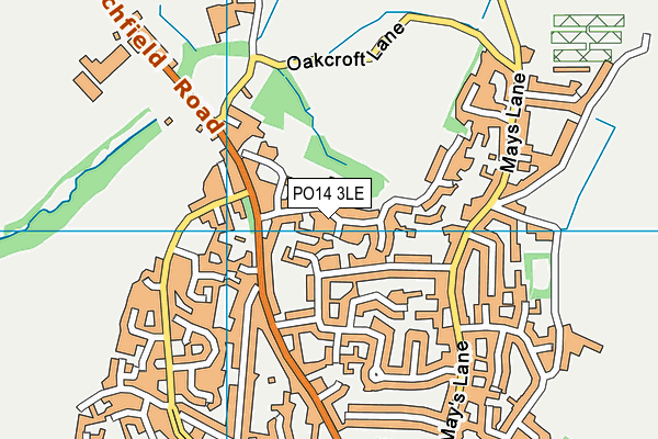 PO14 3LE map - OS VectorMap District (Ordnance Survey) PO14 3LE map - OS VectorMap District (Ordnance Survey)