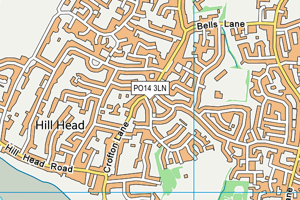 PO14 3LN map - OS VectorMap District (Ordnance Survey) PO14 3LN map - OS VectorMap District (Ordnance Survey)