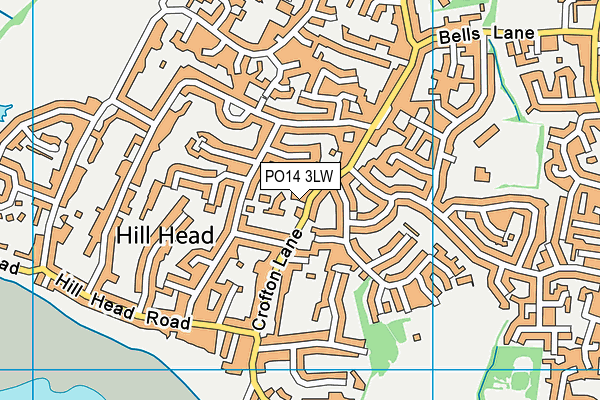 PO14 3LW map - OS VectorMap District (Ordnance Survey) PO14 3LW map - OS VectorMap District (Ordnance Survey)
