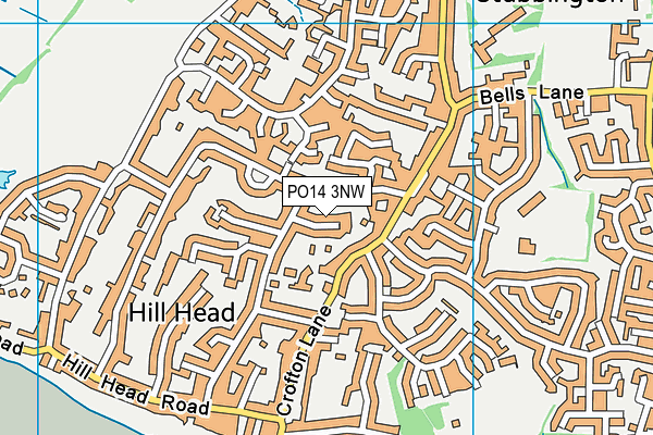 PO14 3NW map - OS VectorMap District (Ordnance Survey)