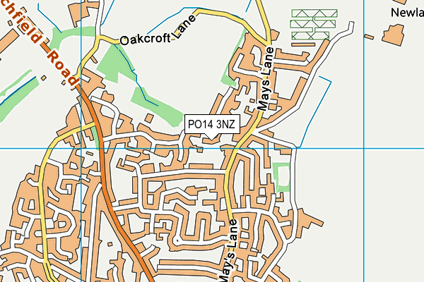 PO14 3NZ map - OS VectorMap District (Ordnance Survey) PO14 3NZ map - OS VectorMap District (Ordnance Survey)