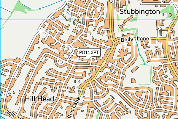 PO14 3PT map - OS VectorMap District (Ordnance Survey) PO14 3PT map - OS VectorMap District (Ordnance Survey)