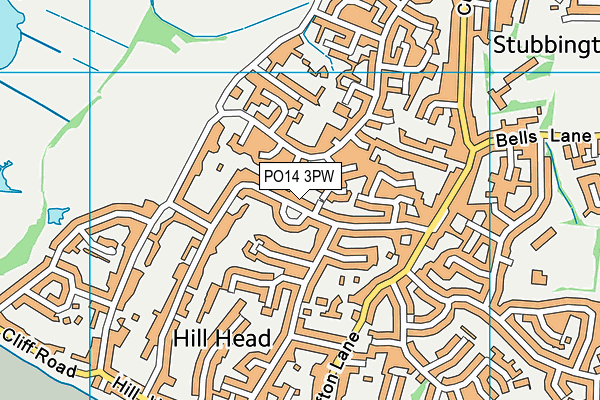 PO14 3PW map - OS VectorMap District (Ordnance Survey) PO14 3PW map - OS VectorMap District (Ordnance Survey)
