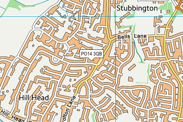 PO14 3QB map - OS VectorMap District (Ordnance Survey) PO14 3QB map - OS VectorMap District (Ordnance Survey)